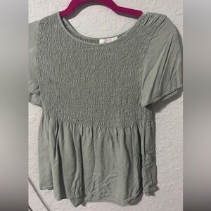 Sage Smocked Blouse